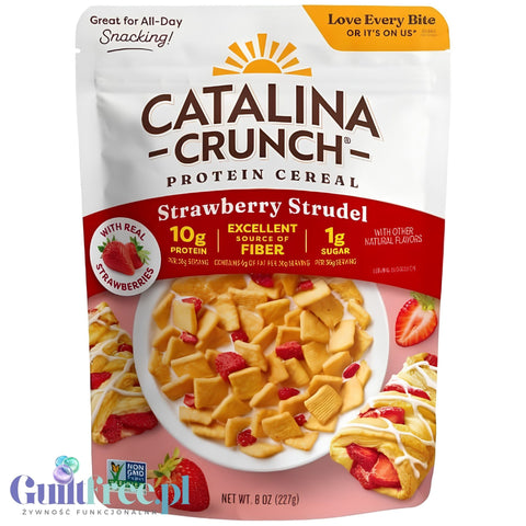 Catalina Crunch Protein Cereal, Strawberry Strudel - low-carb, sugar-free breakfast cereal with strawberry pastry flavor