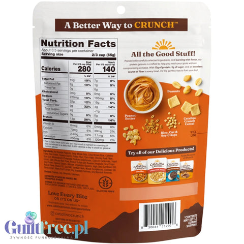 Catalina Crunch Protein Granola, Peanut Butter - rich crunchy sugar-free granola with peanuts, cashews, and almonds