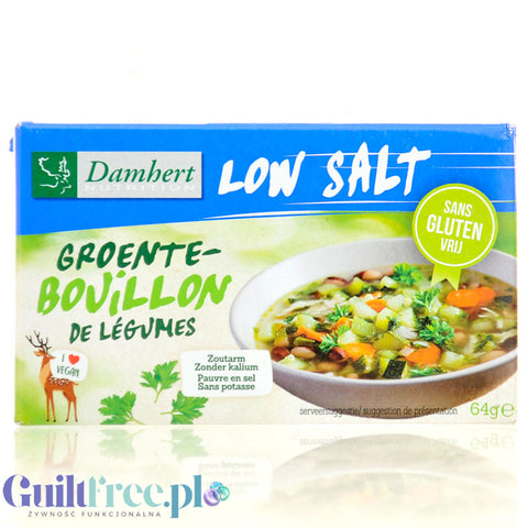 Damhert Bouillon Vegetable Cube 8 x 8g - bezglutenowe rosołowe kostki warzywne niskosodowe bez cukru
