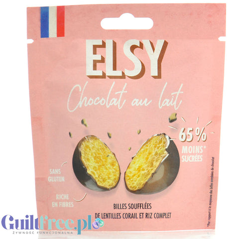 Elsy Chocolat Au Lait Billes Soufflees - bezglutenowe chrupiące kuleczki w czekoladzie 65% mniej cukru