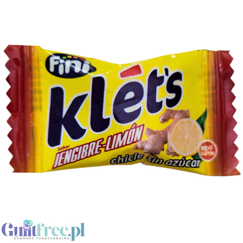 Fini Klet's Jengibre-Limon - guma do żucia bez cukru, smak Imbir i Cytryna