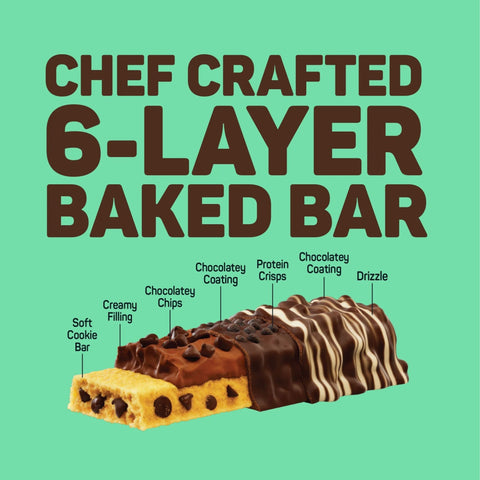 Fit Crunch Mint Chocolate Chip XXL - baked protein bar with WPI, 6 layers 30g protein