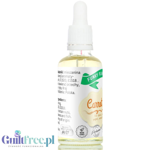 Funky Flavors Basic Carrot Cake 30ml - aromatyczne kropelki bez cukru i słodzików, nuty Ciasta Marchewkowego