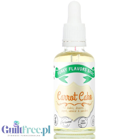Funky Flavors Basic Carrot Cake 30ml - aromatyczne kropelki bez cukru i słodzików, nuty Ciasta Marchewkowego