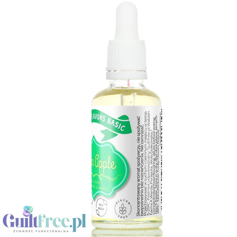 Funky Flavors Basic Green Apple 30ml - drops without sugar, sweeteners, and calories, Green Apple flavor
