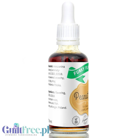 Funky Flavors Basic Peanut Butter 30ml - aromatyczne kropelki bez cukru, słodzików i kalorii