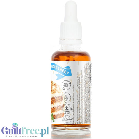 Funky Flavors Sweet Carrot Cake STEVIA - słodkie kropelki ze stewią bez cukru, tłuszczu i kcal, Ciasto Marchewkowe