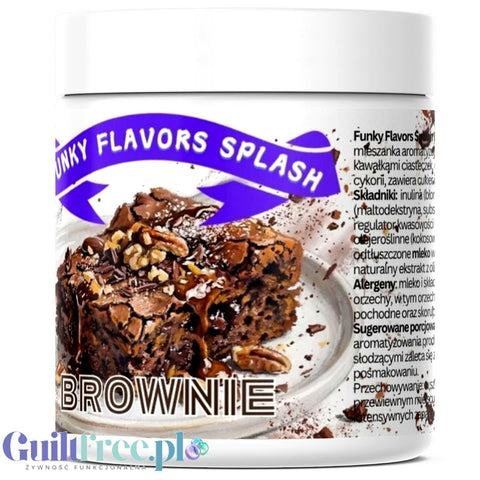 Funky Flavors Splash Brownie 50g - niskokaloryczny proszek smakowy, smak brownie z kawałkami ciasteczek