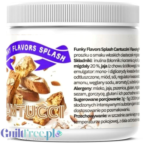 Funky Flavors Splash Cantucci 150g - aromat słodzący w proszku 7kcal, smak ciasteczka migdałowe