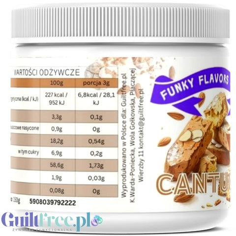 Funky Flavors Splash Cantucci 150g - aromat słodzący w proszku 7kcal, smak ciasteczka migdałowe