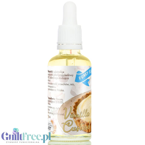 Funky Flavors Sweet Vanilla Custard - słodkie kropelki smakowe bez cukru i kalorii, aromat Kremu Waniliowego