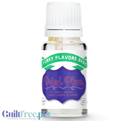 Funky Flavors Basic Dried Plum 10ml - kropelki aromatyzujące o zapachu suszonej śliwki, bez cukru, słodzików i tłuszczu