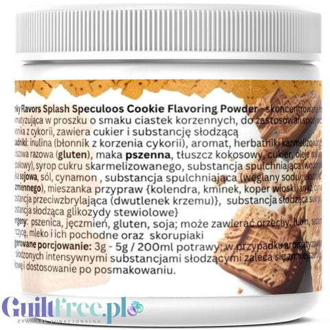 Funky Flavors Splash Speculoos Cookie 150g - błonnikowy aromat słodzący w proszku karmelizowanych herbatników cynamonowych