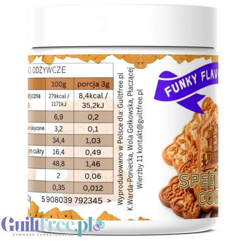 Funky Flavors Splash Speculoos Cookie 50g - błonnikowy aromat słodzący w proszku karmelizowanych herbatników cynamonowych