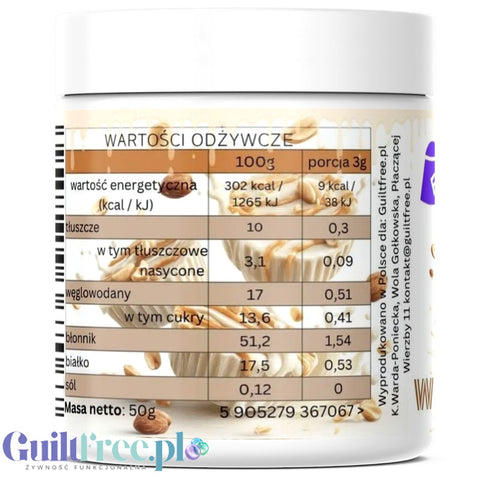 Funky Flavors Splash White PB Cup 50g - błonnikowy aromat słodzący w proszku Białej Czekolady & Masła Orzechowego