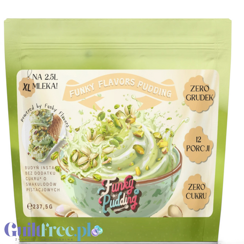 Funky Pudding Pistachio Ice Cream - budyń bez cukru o smaku lodów pistacjowych, 12 porcji