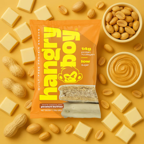 HangryBoy Protein Cookie White Chocolate Peanut Butter - proteinowe alfajores z kremem orzechowym i polewą