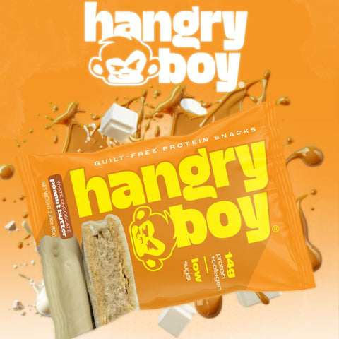 HangryBoy Protein Cookie White Chocolate Peanut Butter - proteinowe alfajores z kremem orzechowym i polewą