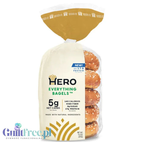 Hero Everything Bagels - keto protein bagels with seeds, only 5g net carbs
