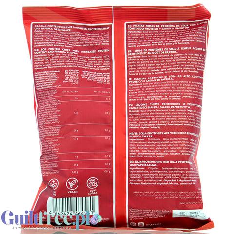 Inlead Protein Tortilla Chips Paprika - wegańskie paprykowe chipsy proteinowe 35% białka