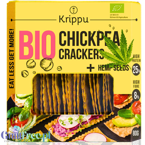 Krippu Bio Chickpea Crackers Hemp Seeds