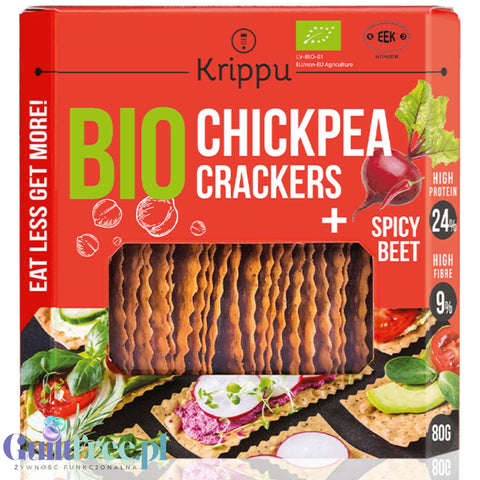 Krippu Bio Chickpea Crackers Spicy Beet