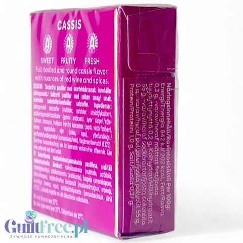 Läkerol Cassis 25g - szwedzka lukrecja bez cukru ze stewią o smaku czarnej porzeczki