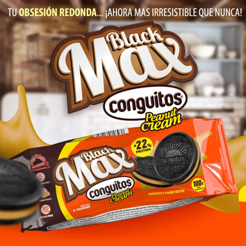 MAX Protein Blackmax Conguitos® Peanut Cream - proteinowe ciastka bez cukru i oleju palmowego z kremem orzechowym