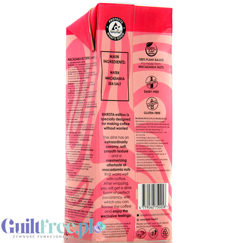 Macadamia Nut Farm Milk Barista 1L - vegetable macadamia milk, without sugar, soy and carrageenan