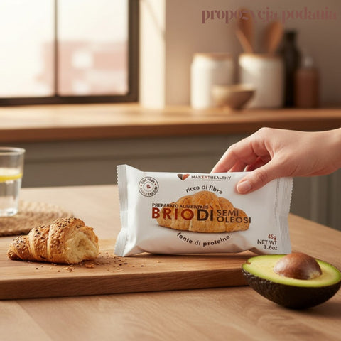 MakEatHealthy Brio Di Semi Oleosi - low-carb poppy seed and sesame croissant, 22% fiber
