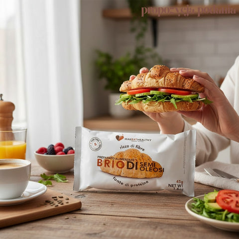 MakEatHealthy Brio Di Semi Oleosi - niskowęglowodanowy croissant z makiem i sezamem 22% błonnika
