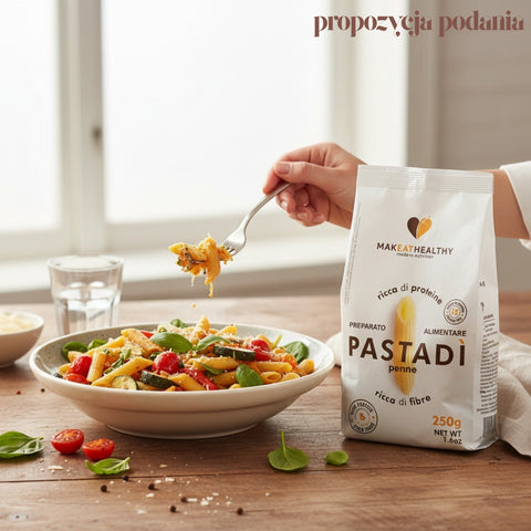 MakEatHealthy High Protein Pastadi Penne - włoski makaron proteinowy niskowęglowodanowy