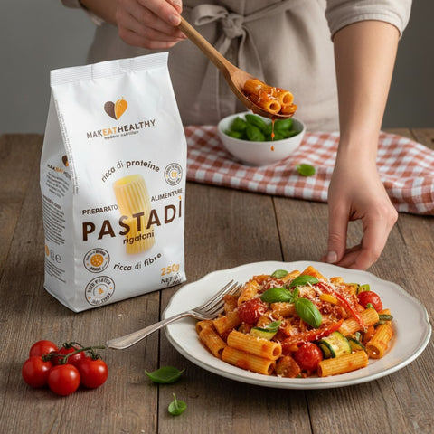 MakeatHealthy High Protein Pastadi Rigatoni - włoski makaron proteinowy niskowęglowodanowy