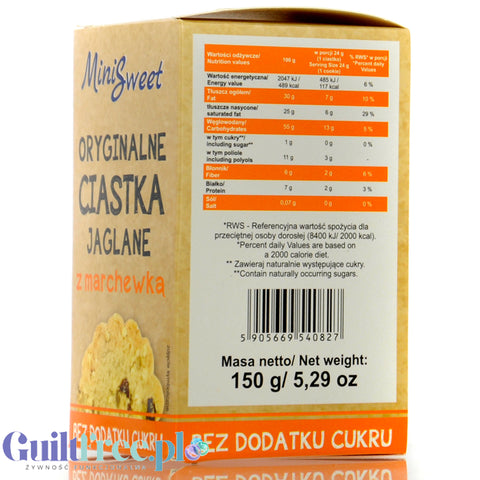 Malwa ciastka Jaglane z marchewką i jagłami bez dodatku cukru
