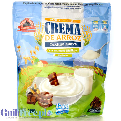 Max Protein Crema de Arroz, Chocolate 1kg - kleik ryżowy bez cukru, regeneracyjny posiłek treningowy