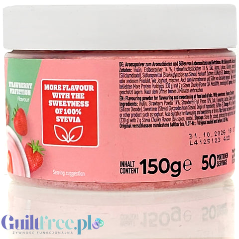 More Nutrition Chunky Flavor STEVIA, Strawberry Perfection 150g - wegański aromat w proszku bez cukru ze stewią