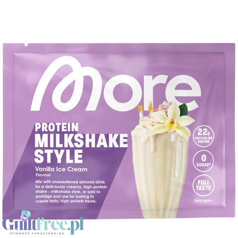 More Nutrition Total Protein Vanilla Ice Cream - thick casein protein for desserts, sachet 25g