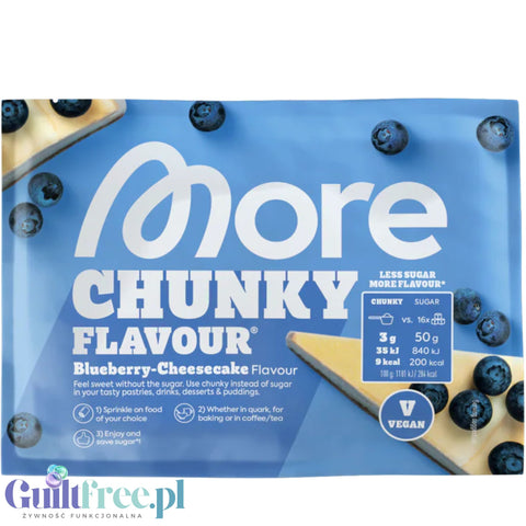 More Nutrition Chunky Flavor Blueberry Cheesecake - wegański aromat w proszku, Sernik Jagodowy & Ciasteczka
