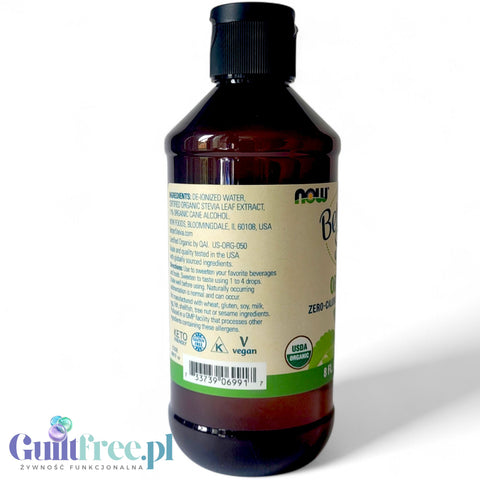NOW Better Stevia Organic 237ml - organiczny słodzik ze stewią bez gliceryny