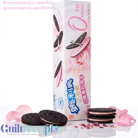 Oreo Thin Crisp Zero Sugar Rose - cieniutkie chińskie Oreo bez cukru z kremem z pyłkiem róży