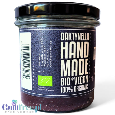 Organic House Daktynella Jagoda 280g - jagodowy krem daktylowo-kokosowy bez dodatku cukru, wegański & organiczny