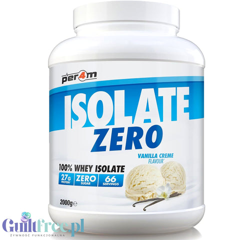 Per4m Isolate Zero Vanilla Crème 2kg - 100% WPI, 26g białka & 109kcal, smak Krem Waniliowy