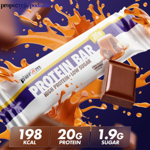 Per4m Protein Bar Chocolate Caramel - protein bar 20g protein with low-sugar caramel in a chocolate coating