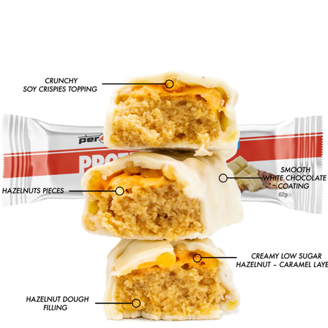 Per4m Protein Bar White Chocolate Hazelnut - baton białkowy 20g białka, fenomenalny smak Biała Czekolada & Orzech Laskowy