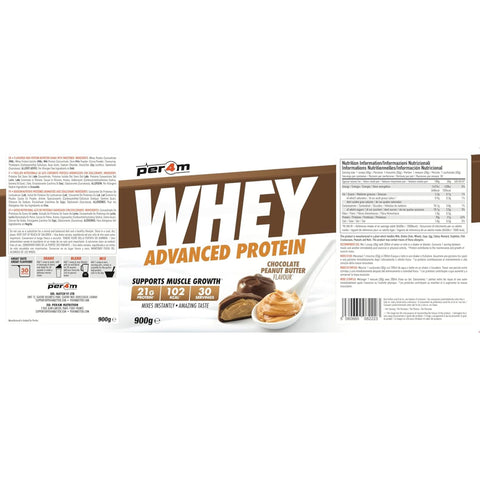 Per4m Whey Advanced Protein Chocolate Peanut Butter 900g - gęsta odżywka białkowa WPC, WPI & MPC