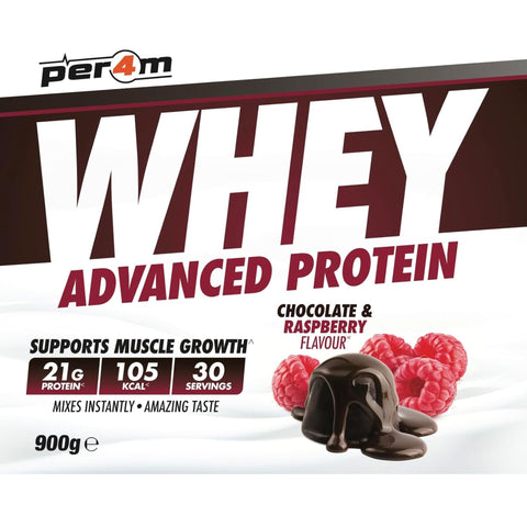 Per4m Whey Advanced Protein Chocolate Raspberry 900g - gęsta odżywka białkowa WPC, WPI & MPC