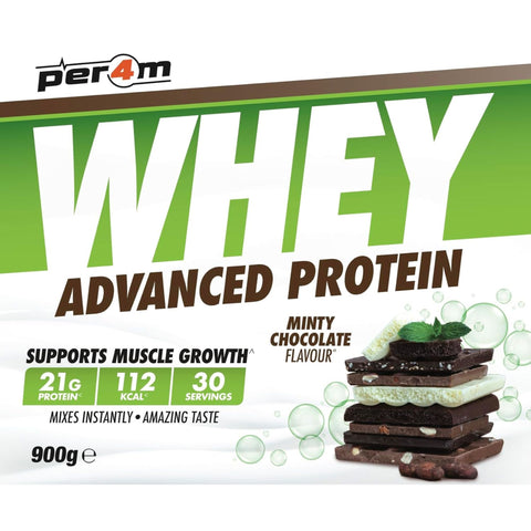 Per4m Whey Advanced Protein Minty Chocolate 900g - gęsta odżywka białkowa WPC, WPI & MPC