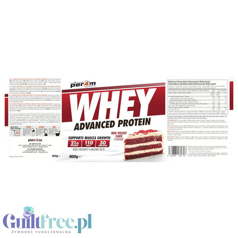 Per4m Whey Advanced Protein Red Velvet Cake 900g - gęsta odżywka białkowa WPC, WPI & MPC