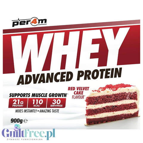 Per4m Whey Advanced Protein Red Velvet Cake 900g - gęsta odżywka białkowa WPC, WPI & MPC