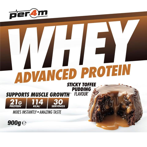 Per4m Whey Advanced Protein Sticky Toffee Pudding 900g - gęsta odżywka białkowa WPC, WPI & MPC